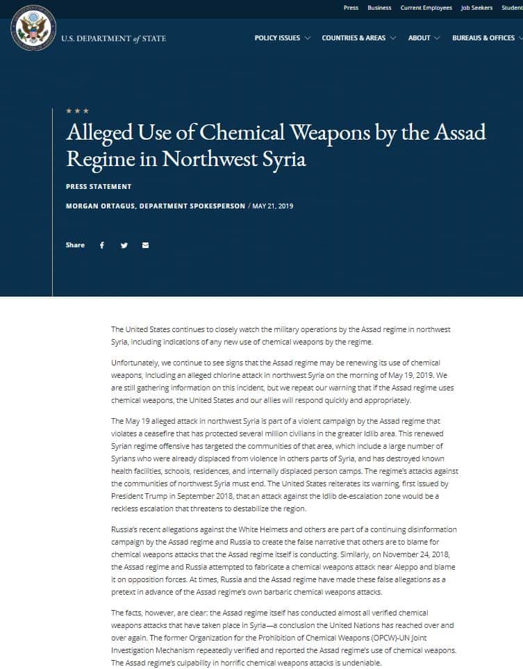 SIRIA - Relazione dell'OPCW dimostra che gli attacchi chimici sono messinscena dell'opposizione armata 1