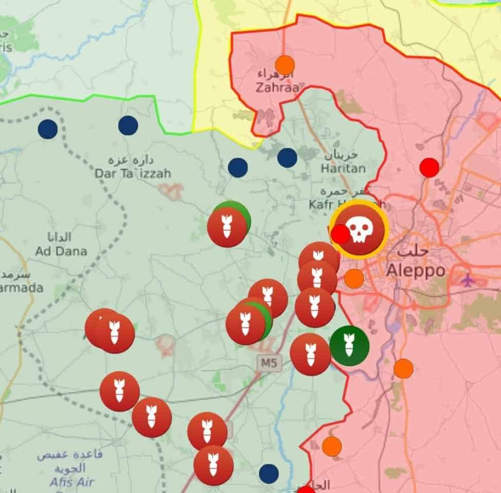 Offensiva siriana ad est di Aleppo per liberare la città dallo stillicidio di missili e razzi jihadisti, scontri ad Idlib 2