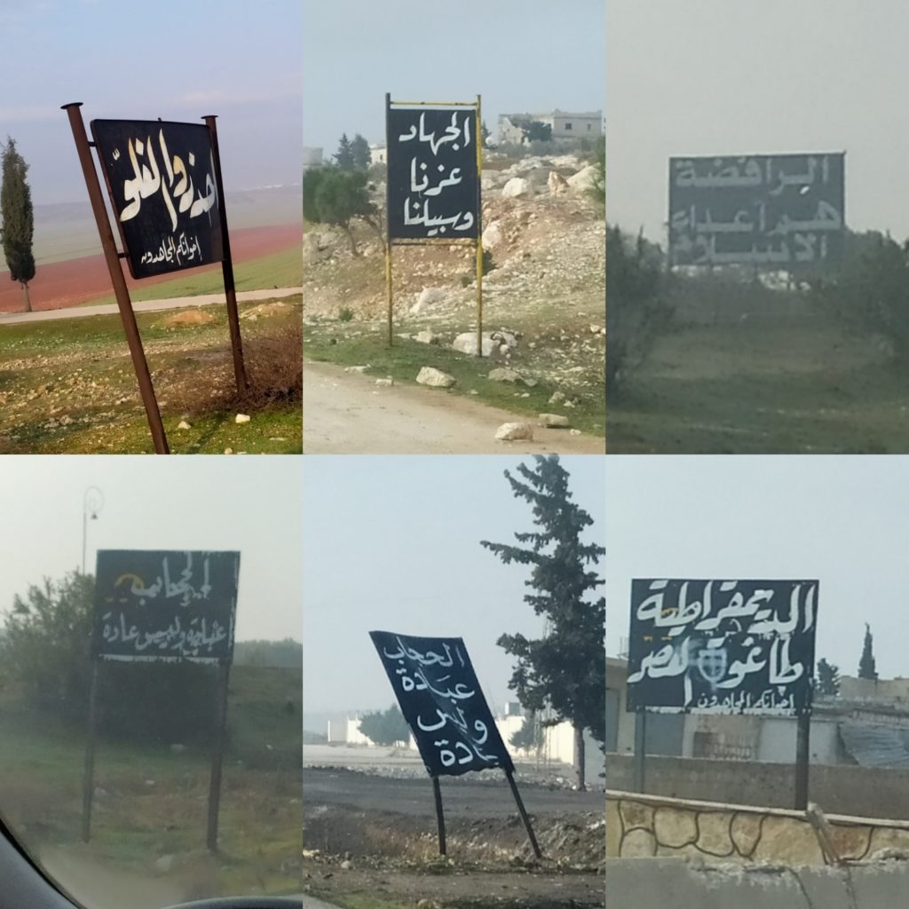 "La democrazia è il mostro di questa nostra era", questo è il cartello che vi accoglie in Idlib, il paradiso dei jihadisti protetto dall'occidente 1