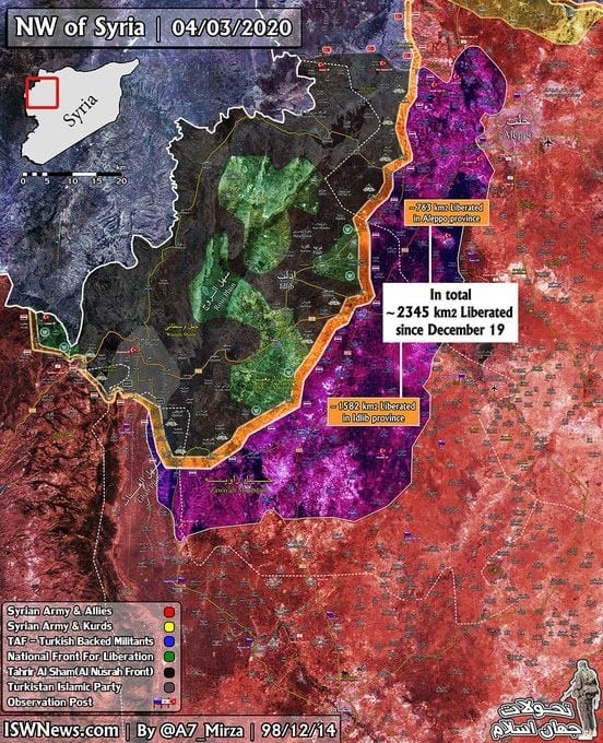 Turchia Vs. Siria - Nonostante dolorosi sacrifici, l'esercito siriano ha recuperato tutto il territorio perduto 2