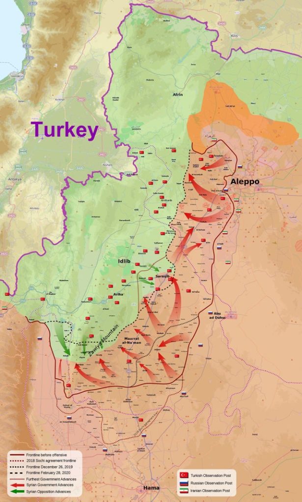 SIRIA/IDLIB - La Turchia ha fermato il supporto aereo ravvicinato dentro e intorno a Saraqib 1