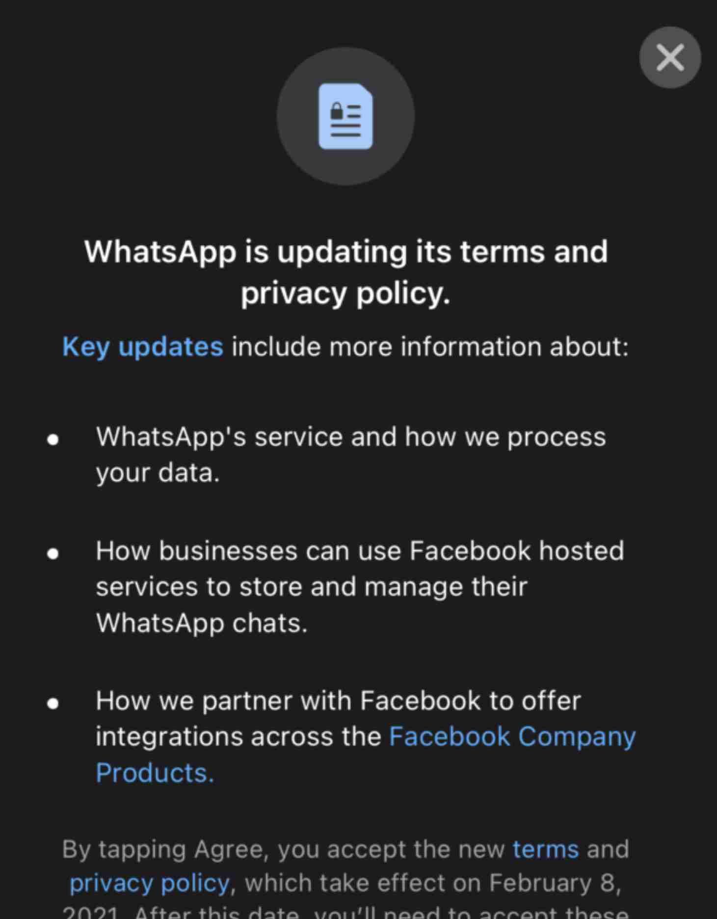 WhatsApp inizierà presto a condividere i tuoi dati con Facebook 1