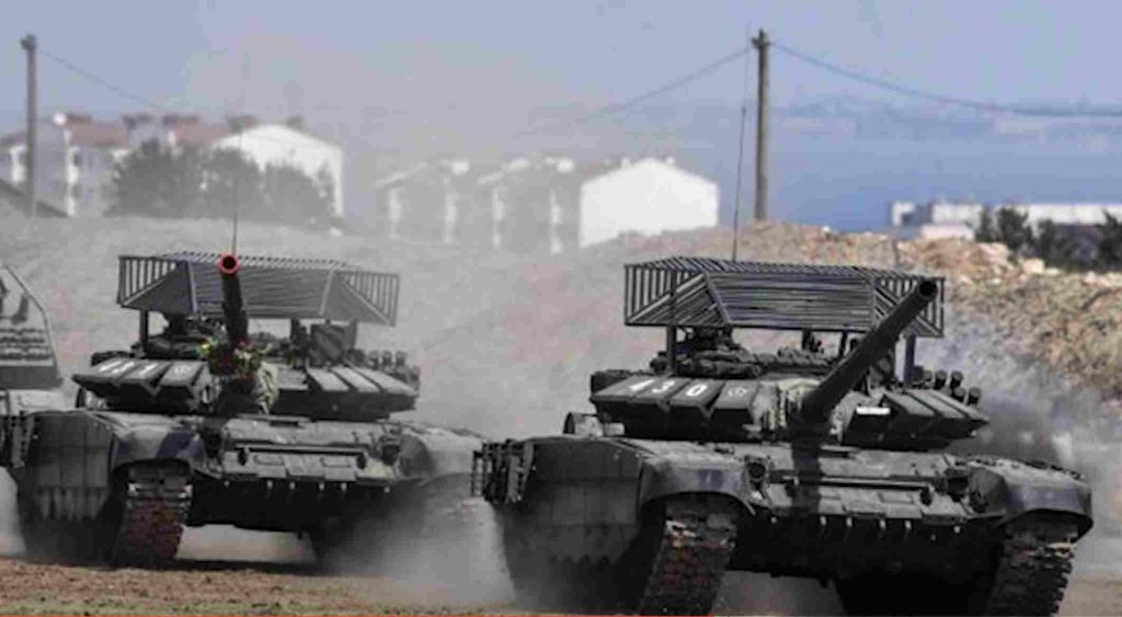 carri russi che hanno saldato protezioni anti Javelin