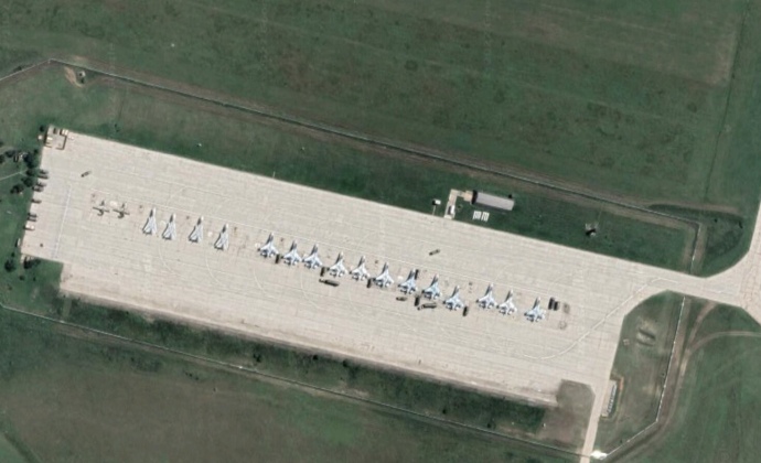 Immagine satellitare dell'aeroporto vicino a Simferopol