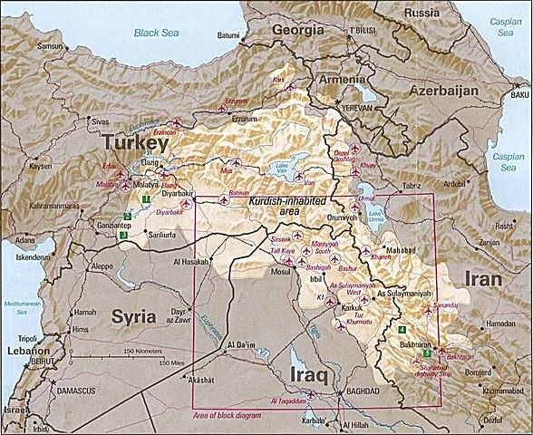 area abitata dai curdi