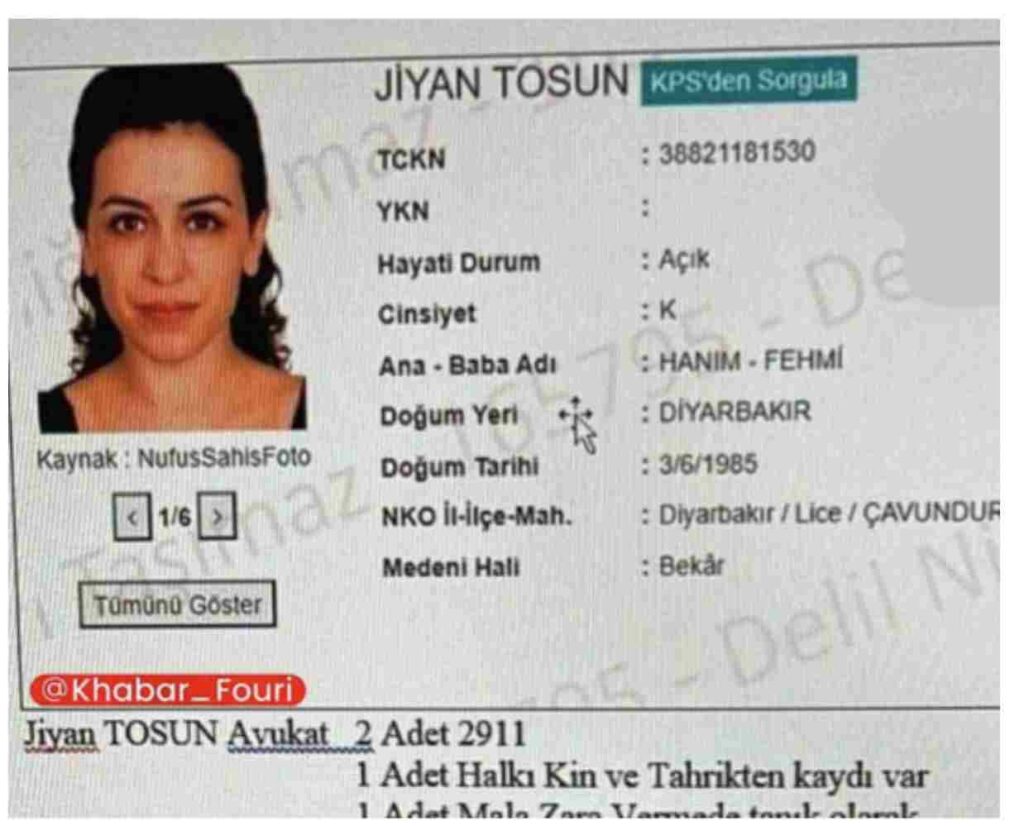 la foto diffusa dalle autorità turche mostrano le generalità della donna indicata come autrice dell'attentato