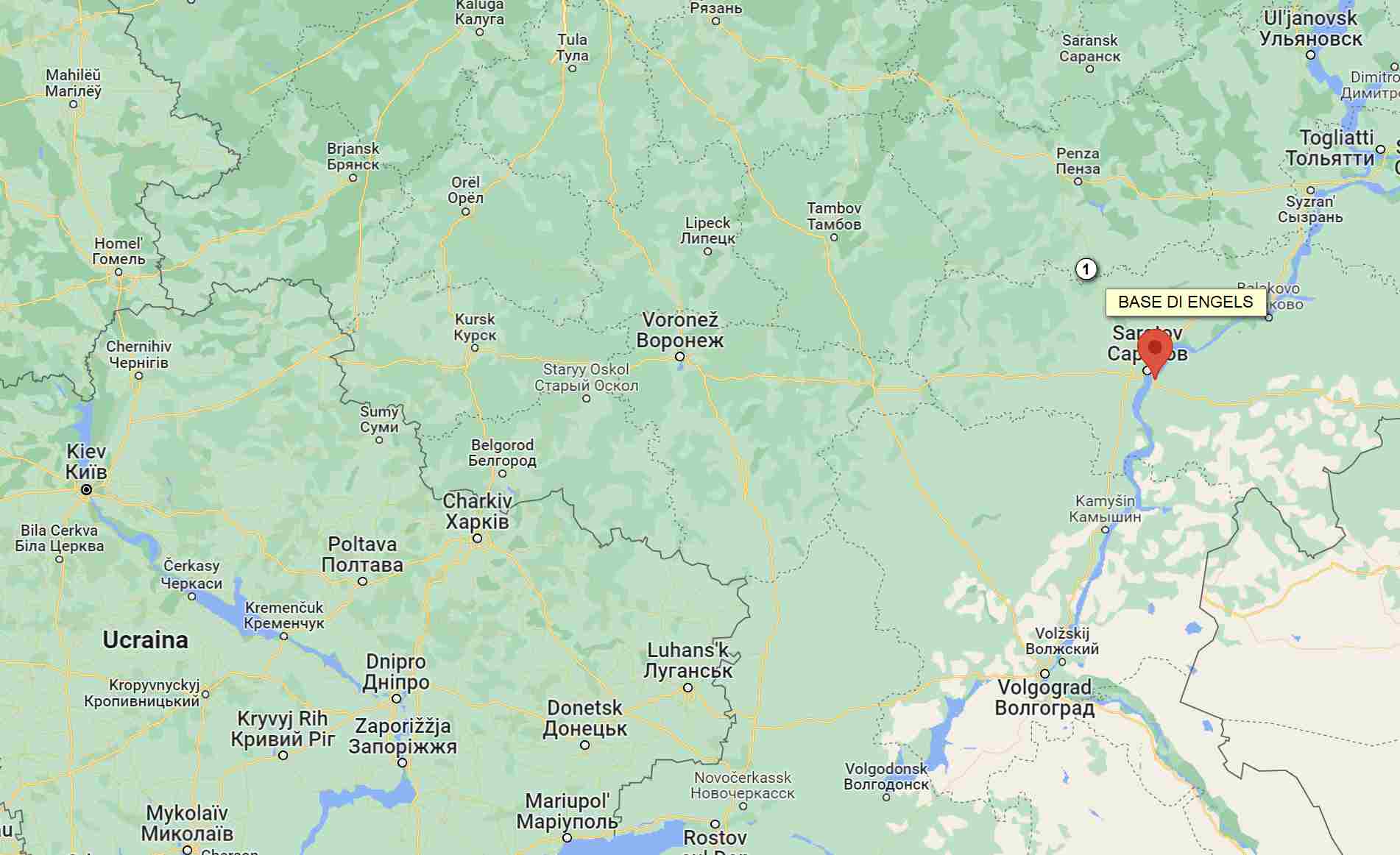 La base di Engels si trova a centinaia di km dal confine ucraino