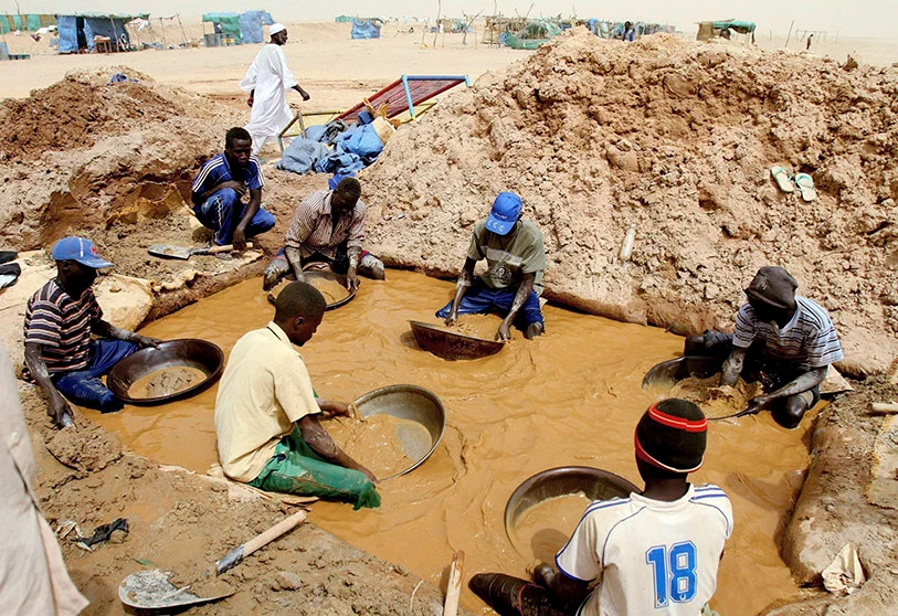 Estrazione dell'oro del Sudan (illustrazione da fonti aperte)